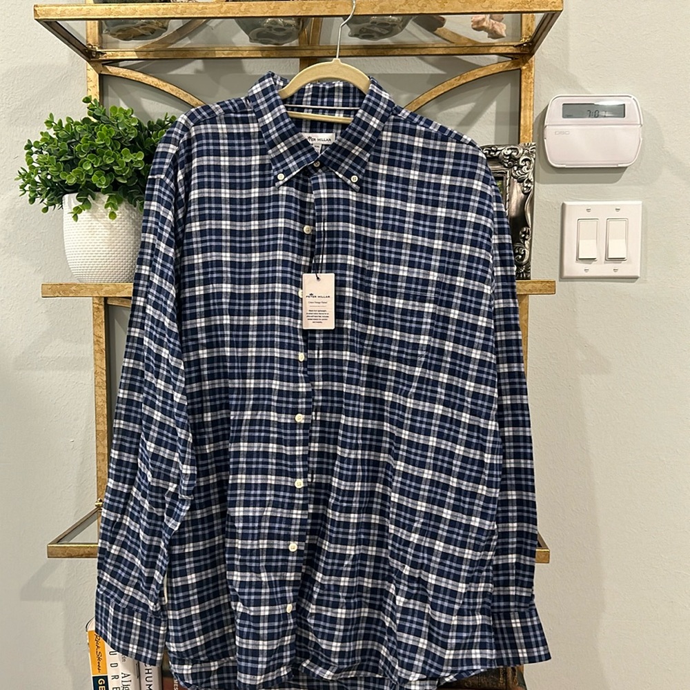 NWT Peter Millar Crown Vintage Navy Blue Flannel